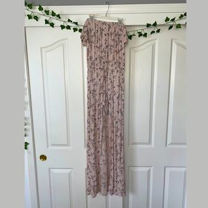 Pink Floral Off Shoulder Short and Skirt Romper